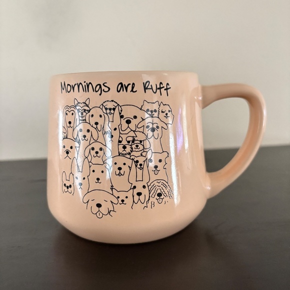 Mornings are Ruff; ceramic novelty coffee cup; dog lovers - Picture 2 of 5